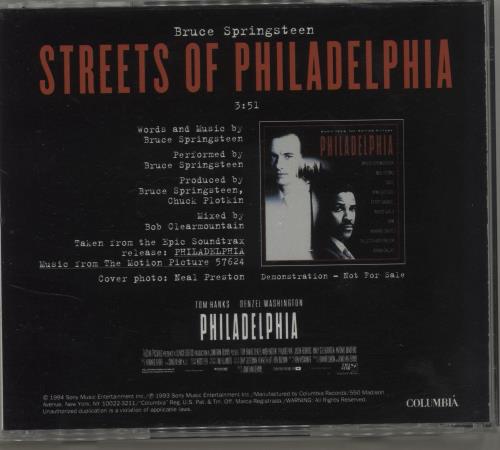 CD Bruce Springsteen Streets Of Philadelphia SRCS7311PROMO SONY プロモ 未開封 /00120 Bruce Springsteen – Streets Of Philadelphia – CD (Single